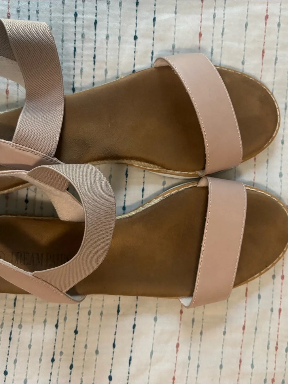 Dream Pairs Blush Pink Elastic Strap Espadrille Sandals